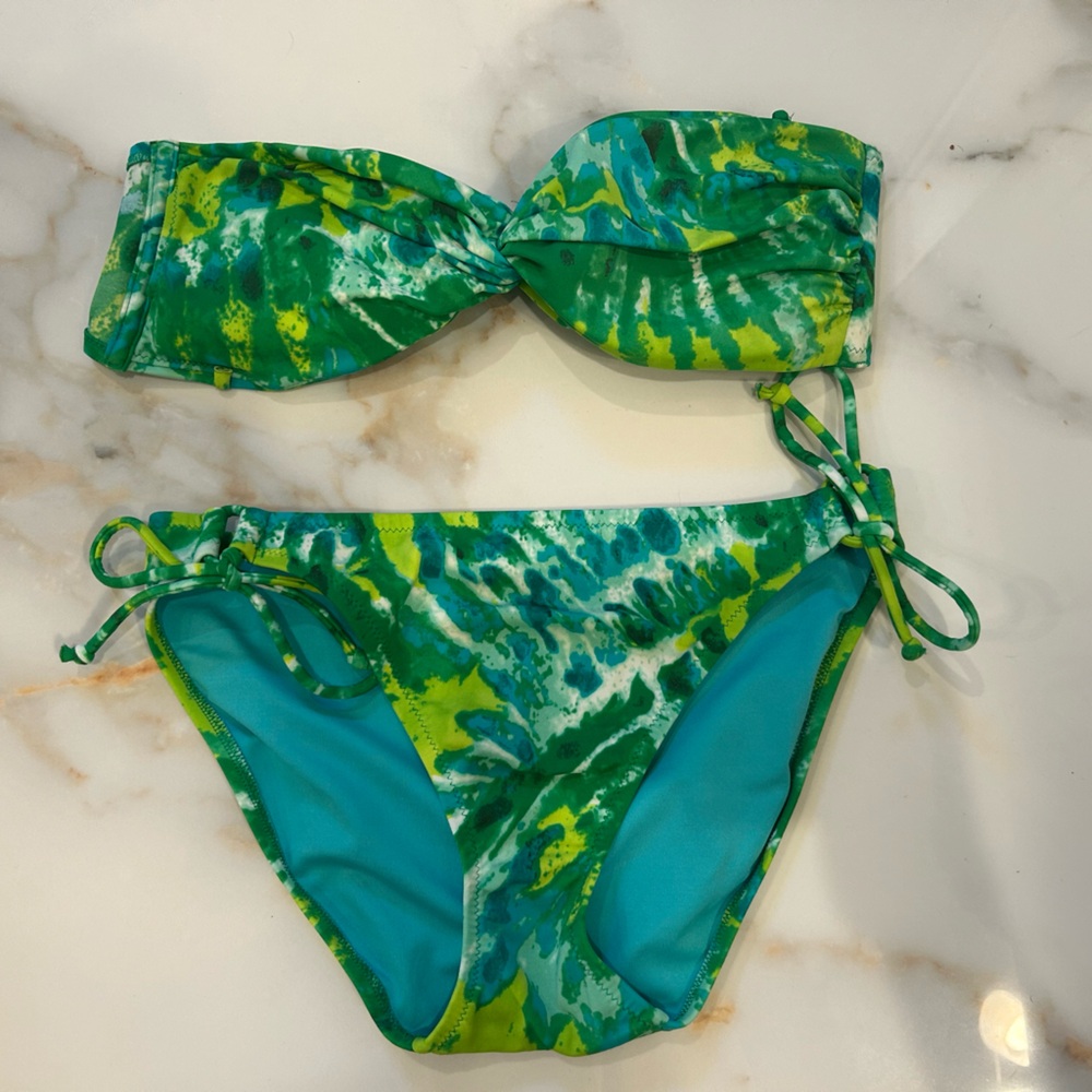 Victoria's Secret Green Tie-Dye Bikini